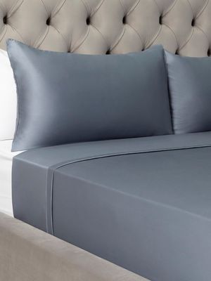 Grace Softest Gold Seal Certified Egyptian Cotton 200 Thread Count Flat Sheet Indigo