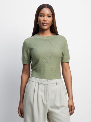 Women's Pringle Green Claire Knitwear Top