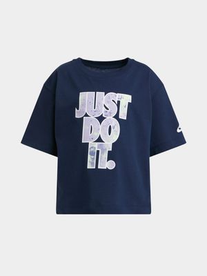 Nike Girls Kids Printed Club Boxy T-Shirt