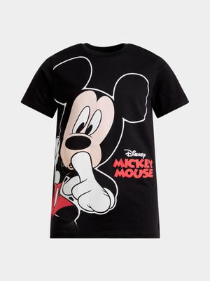 Jet Younger Boys Black Mickey Mouse T-Shirt