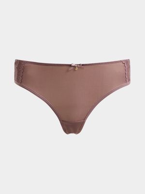 Jet Women's Mocha Shadow Stripe Brazillian