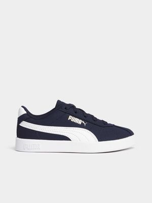 Junior Pre-School Puma Club 2 Navy/White Sneakers