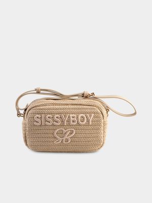 Women's Sissy Boy Natural woven With embroidered Crossbody Bag