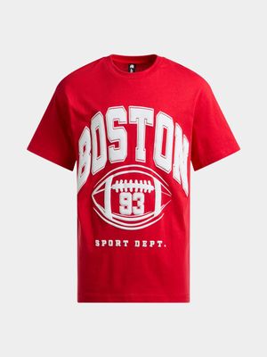 Jet Older Girls Red Boston Oversized T-Shirt