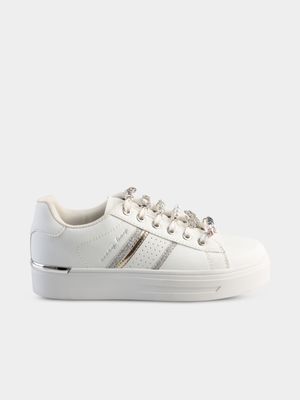 Women's Sissy Boy White & Silver SB Sneakers