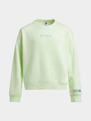 Girls TS Unbrushed Lime Crew