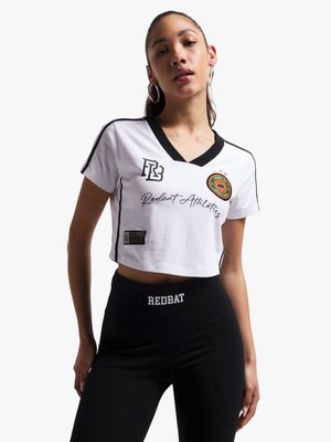 Redbat Athletics Women's White Cropped Top