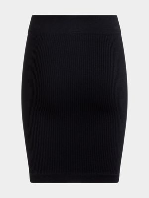 Jet Older Girls Black Front Slit Seamless Skirt