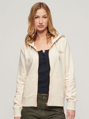 Women's Superdry Natural Essential Logo Zip Hoodie