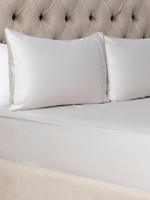 Grace Most Lustrous Gold Seal Certified Egyptian Cotton 400 Thread Count Fitted Sheet Silver