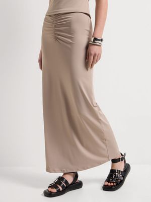 Y&G Ruched Front Maxi Skirt