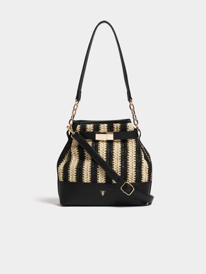 FF Striped Bucket Bag