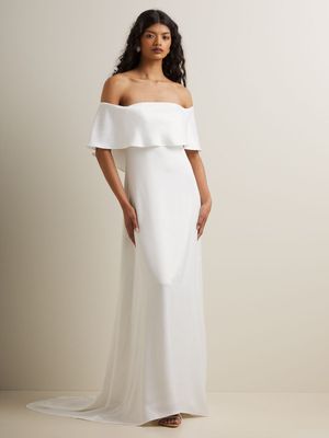 Women's Iconography Off Shoulder Wedding Dress