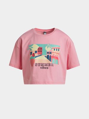 Jet Older Girls Pink Boxy T-Shirt