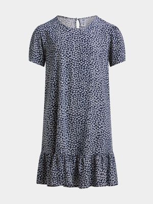 Jet Younger Girls Navy Floral Dress