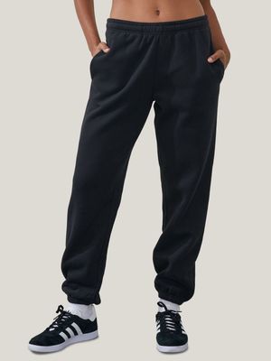 Women's Cotton On Black Plush Essential Gym Sweatpants