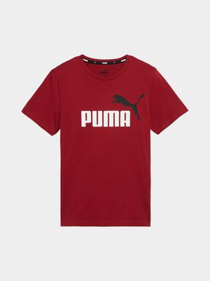 Boys Puma Essential 2 Colour Logo Red Tee