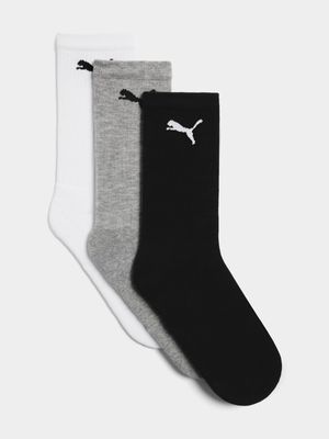 Puma Unisex 3 Pack Cat Logo Tennis Multicolour Socks