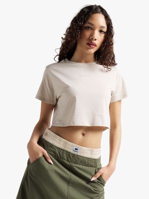 Redbat Women's Light Stone Cropped Top