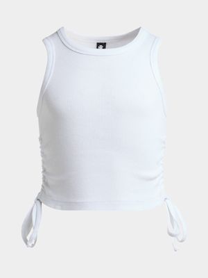 Jet Older Girls White Rib Vest