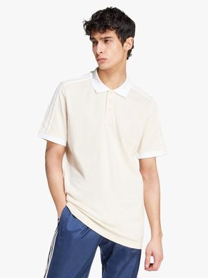 adidas Originals Men's 3-Stripe Polo White Shirt