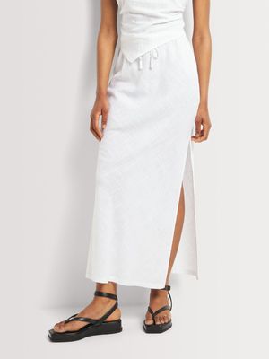 Y&G Linen Blend Bias Cut Maxi Skirt