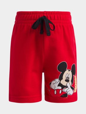 Jet Younger Boys Red Mickey Mouse Shorts