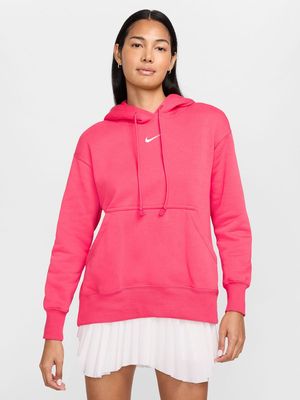 Womens Nike Sportswear Phoenix Fleece Oversized Pink Hoodie