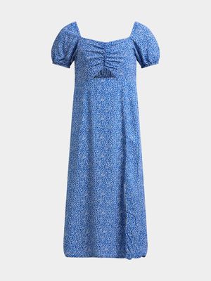 Jet Older Girls Royal Blue/White Floral Dress