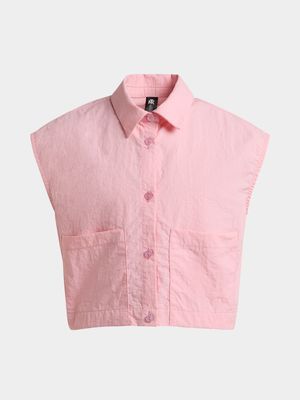 Jet Older Girls Pink Cropped Utility Shirt