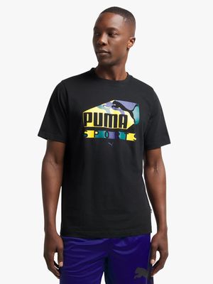 Mens Puma Sports Graphic Black Tee