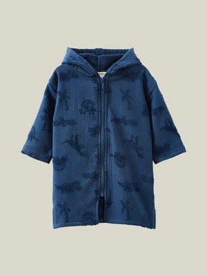 Cotton On Baby Navy Zip Through Hooded Towel