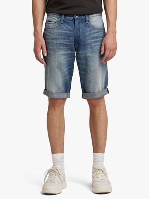 G-Star Men's 3301 Short Sato Denim Medium Aged Tapered Shorts