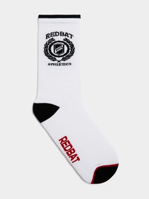 Redbat Unisex Athletics Badge White/Black Socks