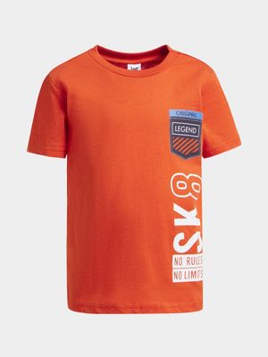 Jet Younger Boys Orange Graphic T-Shirt