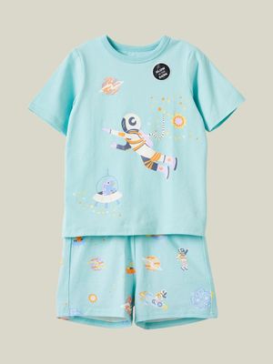 Cotton On Kids  Blue Jordan Short Sleeve Pyjama Set