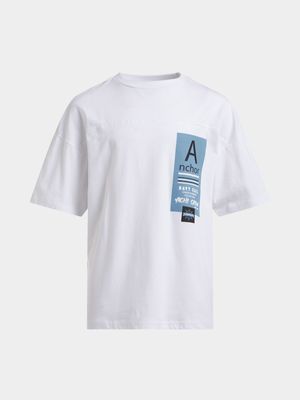 Jet Younger Boys White Anchor Boxy T-Shirt