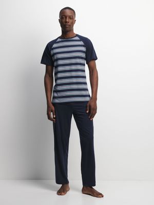 Jet Men's Navy Stripe Pyjama Set