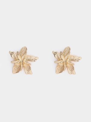 Women's Gold Floral Earring