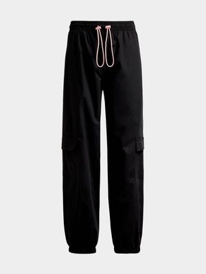 Jet Younger Girls Black Cargo Pants