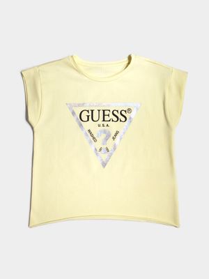 Older Girl's Guess Orange Cropped Core T-shirt