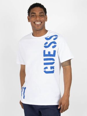 Men's Guess Pure White Big Logo T-Shirt