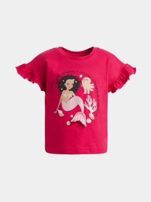 Older Girl's Pink Graphic Print T-Shirt