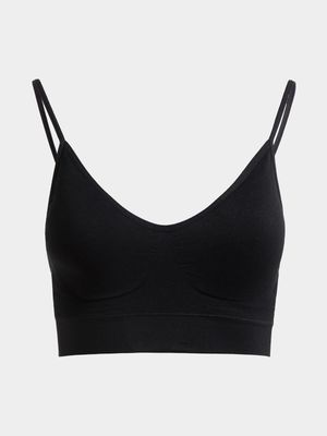 Jet Women's Black Padded Adjustable Strap Bra