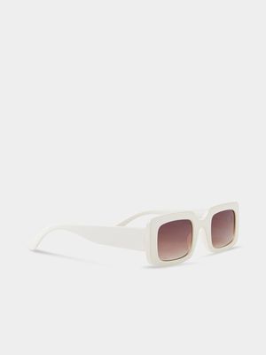 Women's Cotton On Cream Heidi Rectangle Sunglasses