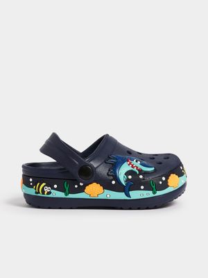 Jet Younger Boys Navy Shark Clog