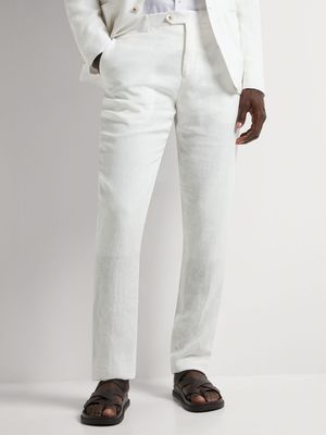 Fabiani Men's Linen White Trousers