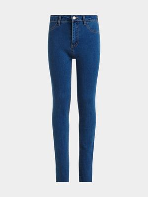 Jet Older Girls Mid Blue Jeans