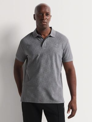 Fabiani Men's Mercerised Pique Grey Polo Golfer