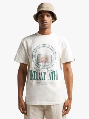 Redbat Athletics Men's Cream Realxed T-Shirt